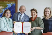 Lula e Gleisi Hoffmann recebem Márcia Lopes, nova ministra das Mulheres