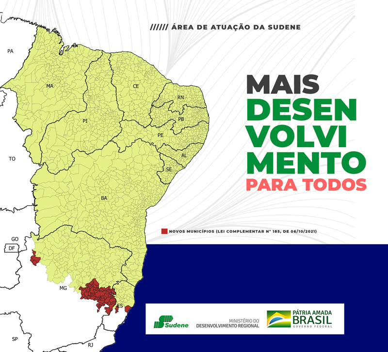 Nova área de atuação da Sudene