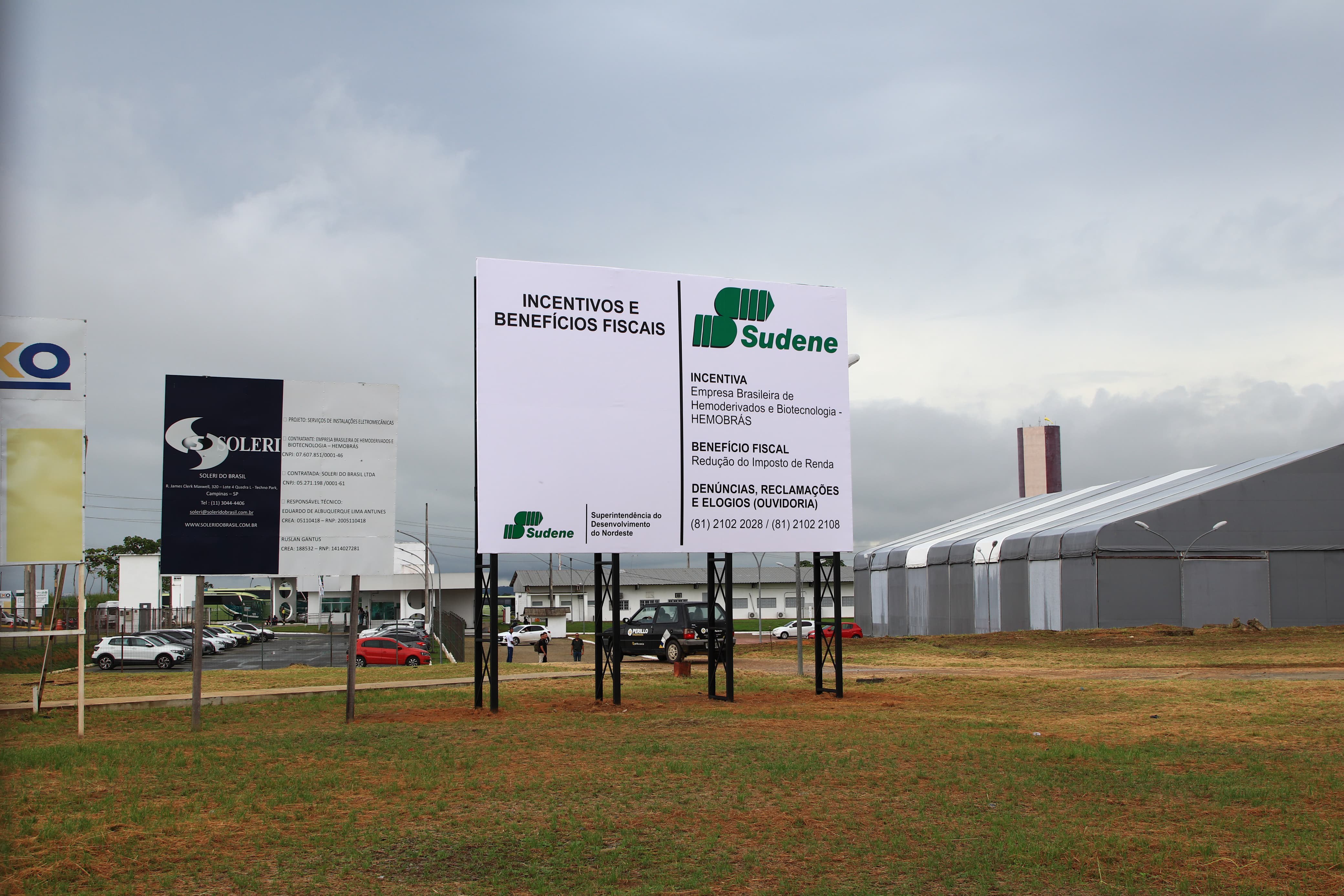 Placa de incentivo fiscal da Sudene na Hemobrás