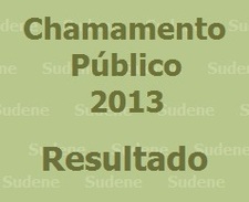 Ilustração escrita ''chamamento público 2013. Resultado''.