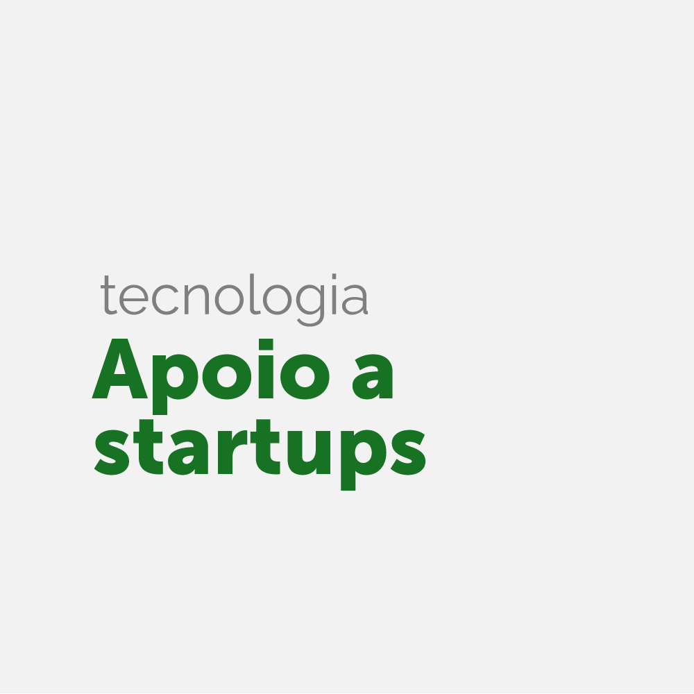 card com o texto tecnologia apoio a startups