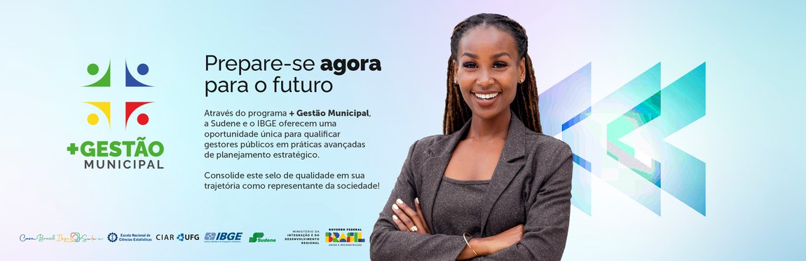 Foto de uma gestora público sorrindo e uma frase "Prepare-se agora o futuro"