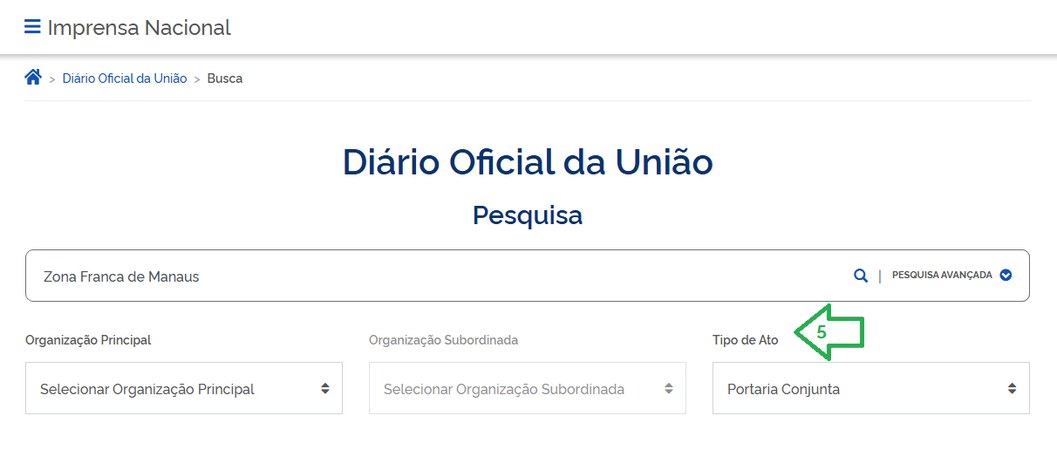 Reprodução da tela do Diário Oficial da União
