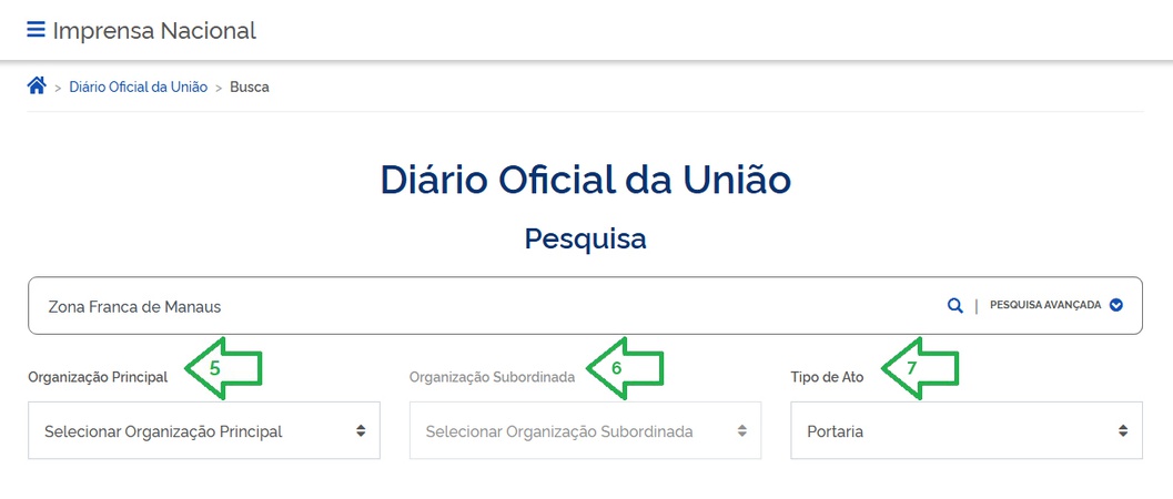 Reprodução da tela do Diário Oficial da União