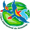 Símbolo criado para identificar a primeira edição da Feira Internacional da Amazônia foi replicado na segunda edição. Ele mostra um casal de araras voando sobre um globo em tons de verde e azul.