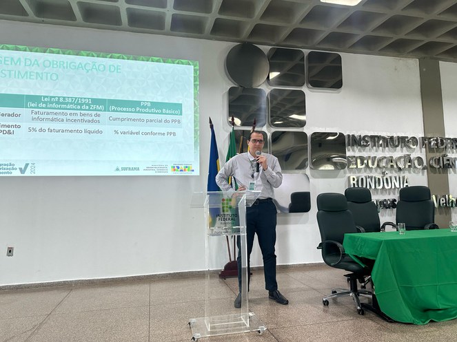 Palestra da Suframa na Jornada em Rondônia