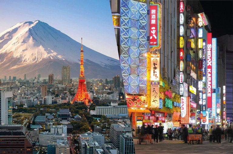 Ilustração mostra área urbana de Toquio ao lado de Xangai