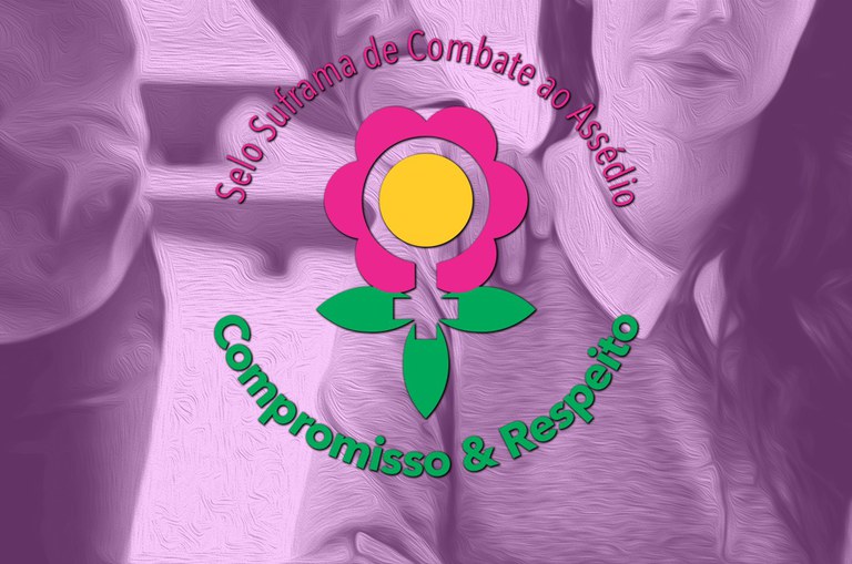 Foto mostra uma arte com desenho de uma flore e uma mão no ombro de uma mulher