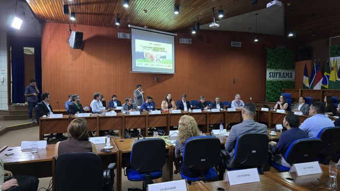 Foto mostra homem falando em evento