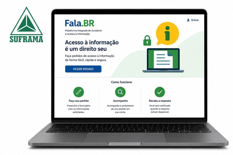 Foto mostra uma arte com notebook e alguma informaões