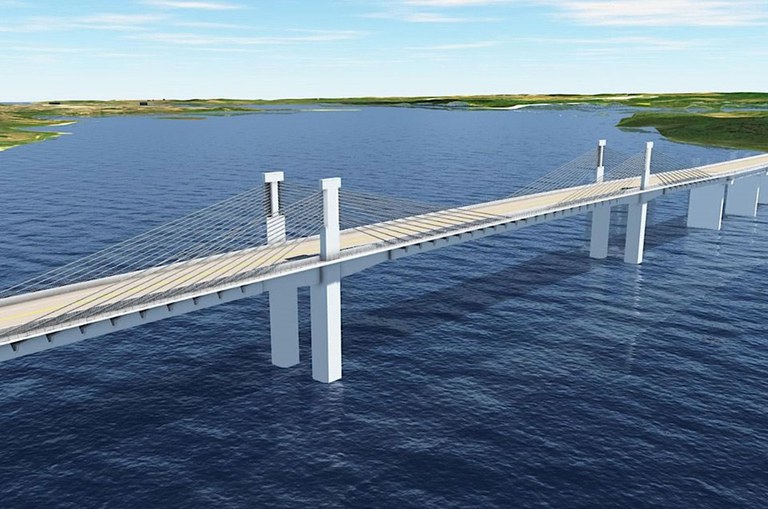 Foto mostra uma ponte sobre o rio