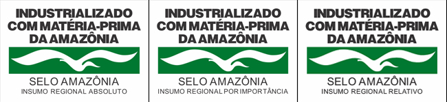 Miniatura dos Selos de 'Matéria-Prima da Amazônia'