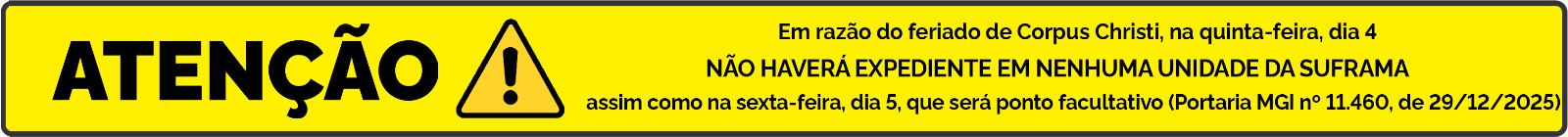Banner com aviso de letras pretas sobre um fundo amarelo, informando que o SIMNAC está instável