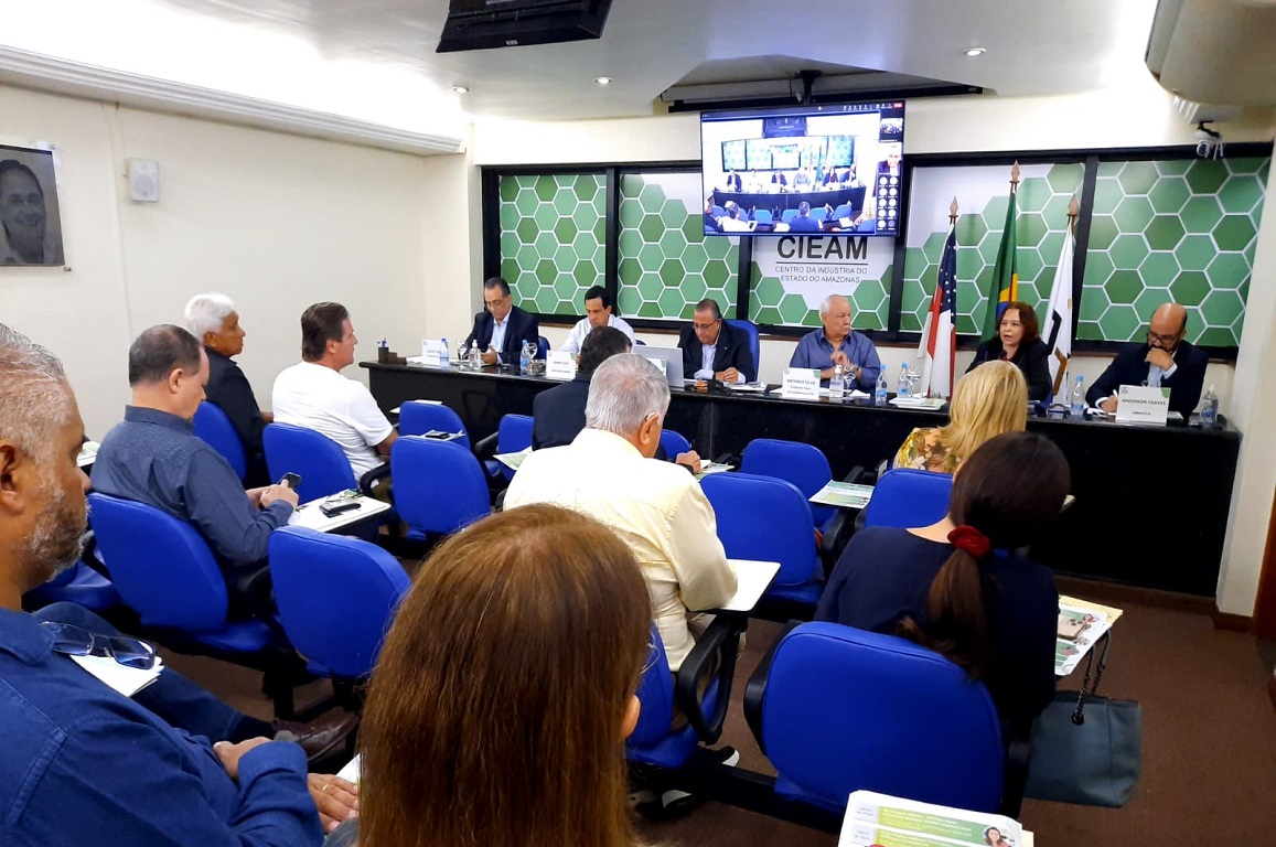 Presença da Autarquia na 110ª Reunião Ordinária do Conselho Superior do Centro da Indústria do Amazonas (Cieam) teve o objetivo de discutir assuntos relacionados ao fortalecimento de políticas econômicas vinculadas à Suframa e à Zona Franca de Manaus.