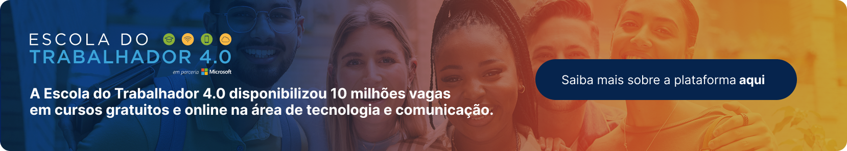 Escola do Trabalhador 4.0, a escola do trabalhador 4.0 disponibilizou 10 milhões de vagas em cursos gratuitos e online na área de tecnologia e comunicação.