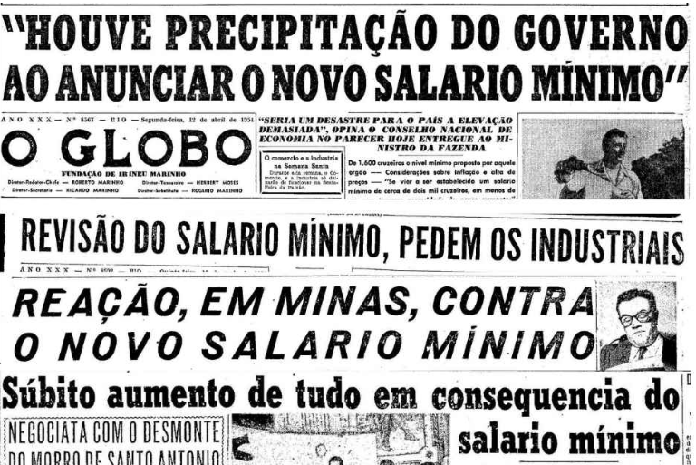 jORNAL DA ÉPOCA SOBRE PRECIPITAÇÃO DO GOVERNO AO ANUNCIAR O NOVO SALARIO MÍNIMO