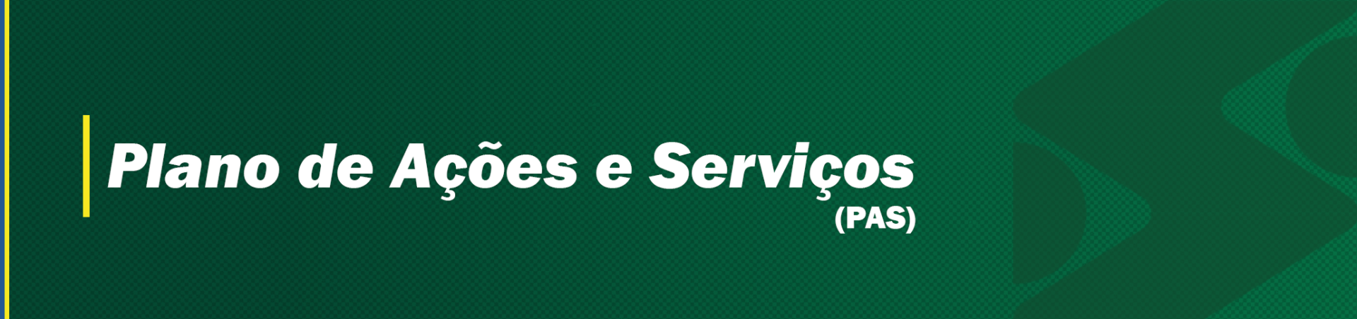 Página referente à Plano de Ações e Serviços (PAS)