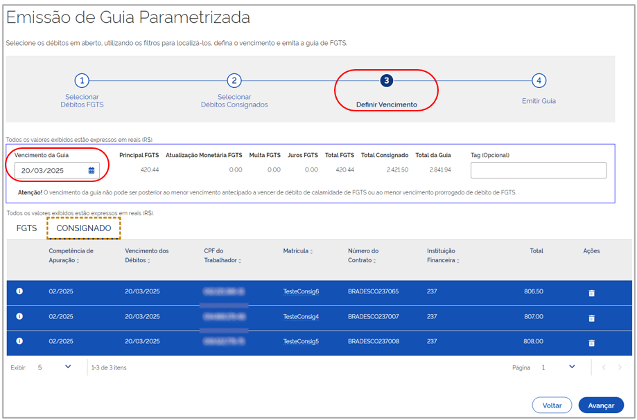 Passo 3 com data