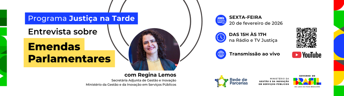 Entrevista Regina Lemos Rádio e TV Justiça banner