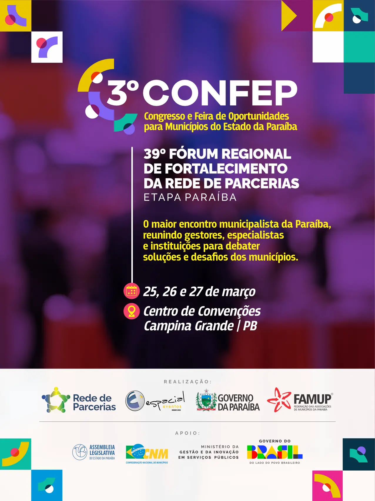 3º CONFEP | 39º Fórum Regional de Fortalecimento da Rede de Parcerias - Etapa Paraíba