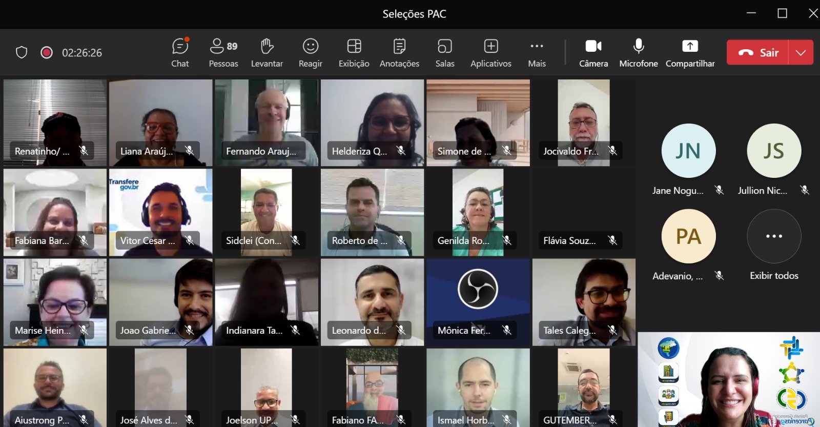 09/11/2023 - Reunião Extraordinária Conjunta - Elos Estados e Municípios - PAC Seleções