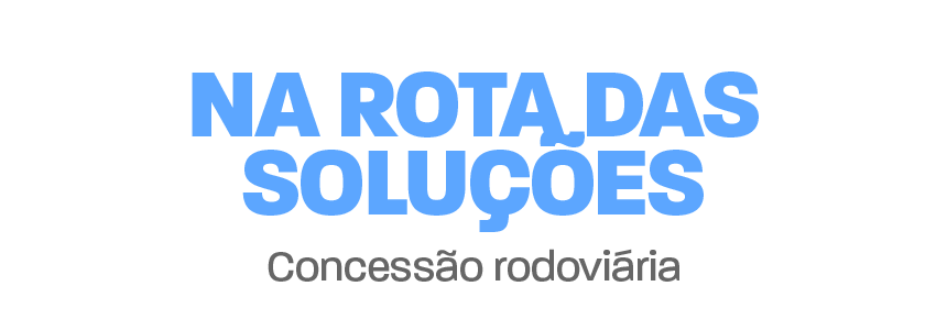 Lettering/ título "Na rota das Soluções"