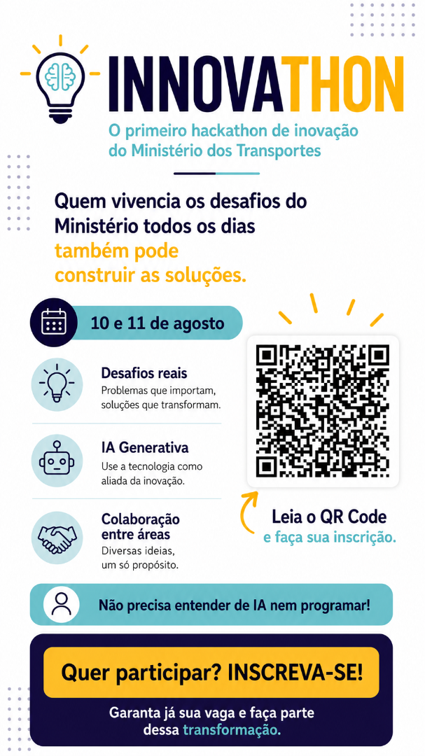 Innovathon - Leia o QR Code ou clique para fazer sua inscrição.