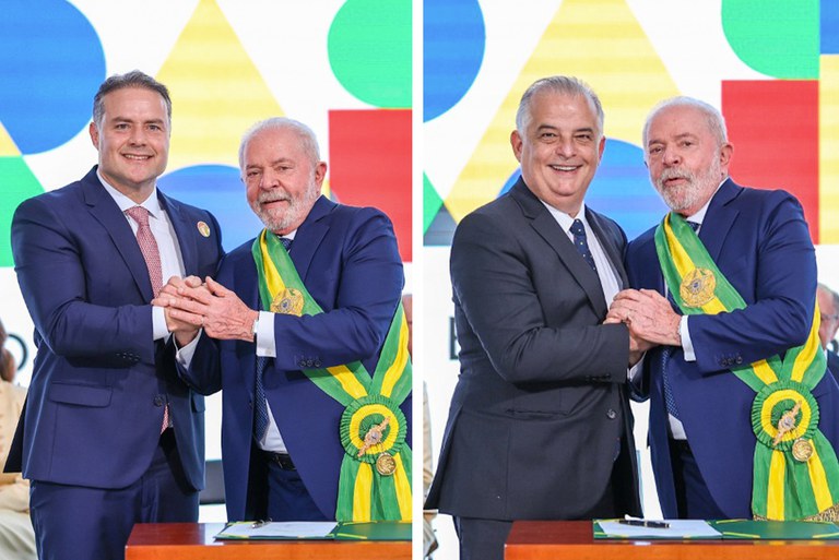 Presidente Lula dá posse aos novos ministros da infraestrutura brasileira de transportes