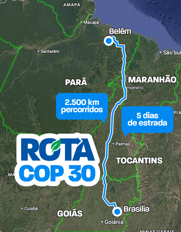 Depois de rodar 2,5 mil quilômetros e vistoriar inúmeras obras, Rota COP30 chega a Belém infografico-rota_cop30-caminho.png