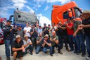 Comitiva do Ministério dos Transportes durante encerramento da caravana "Na boleia do Brasil" no Sudeste