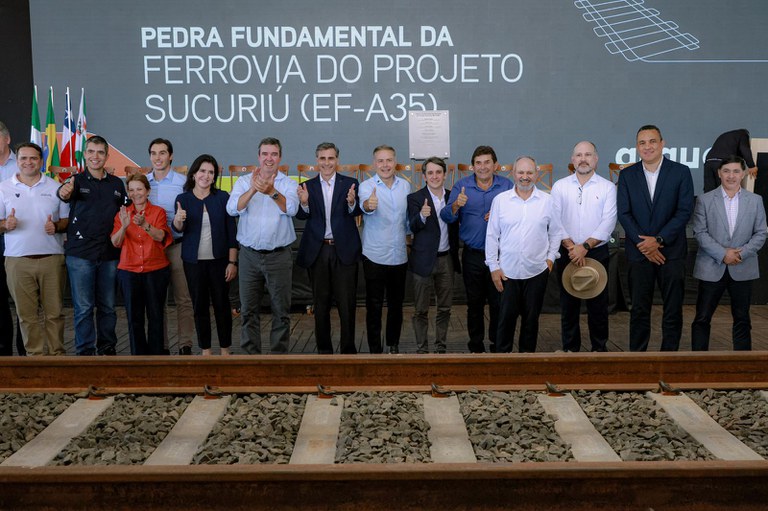 Ministro dos Transportes participa do início das obras da primeira shortline do país. - Foto: Marcio Ferreira/MT