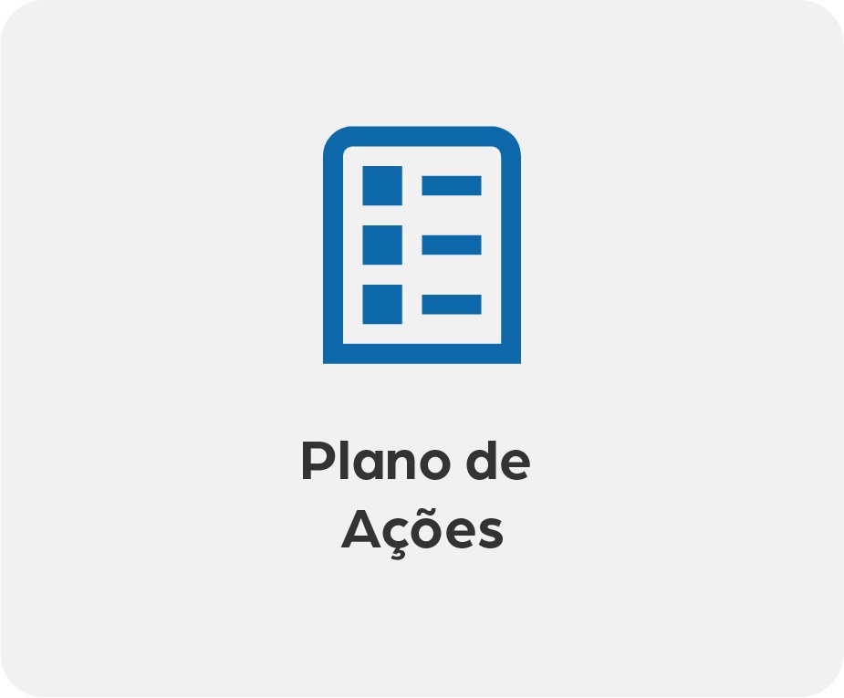 BOTÃO AZUL COM A PALAVRA PLANO DE AÇÕES