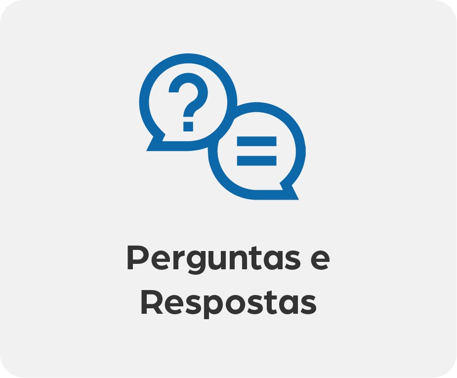 BOTÃO AZUL COM A PALAVRA PERGUNTAS E RESPOSTAS