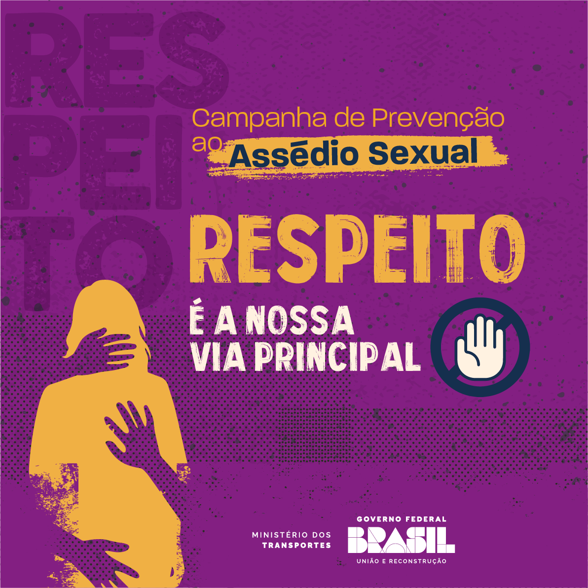 Card sobre campanha de prevenção ao assédio e descriminação