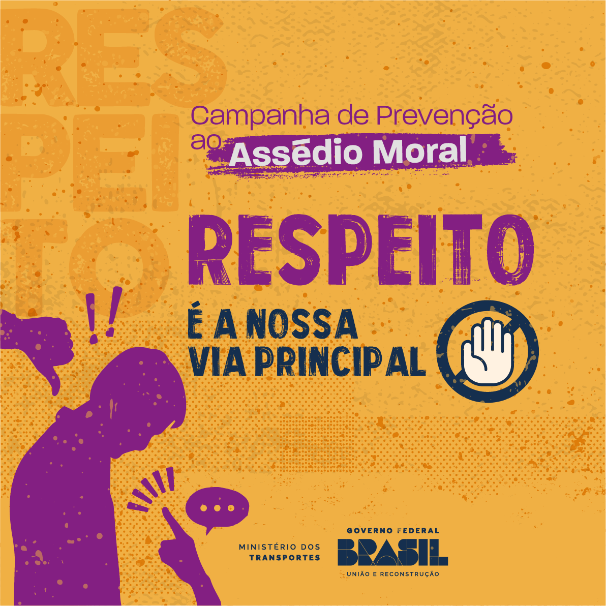 Card sobre campanha de prevenção ao assédio e descriminação