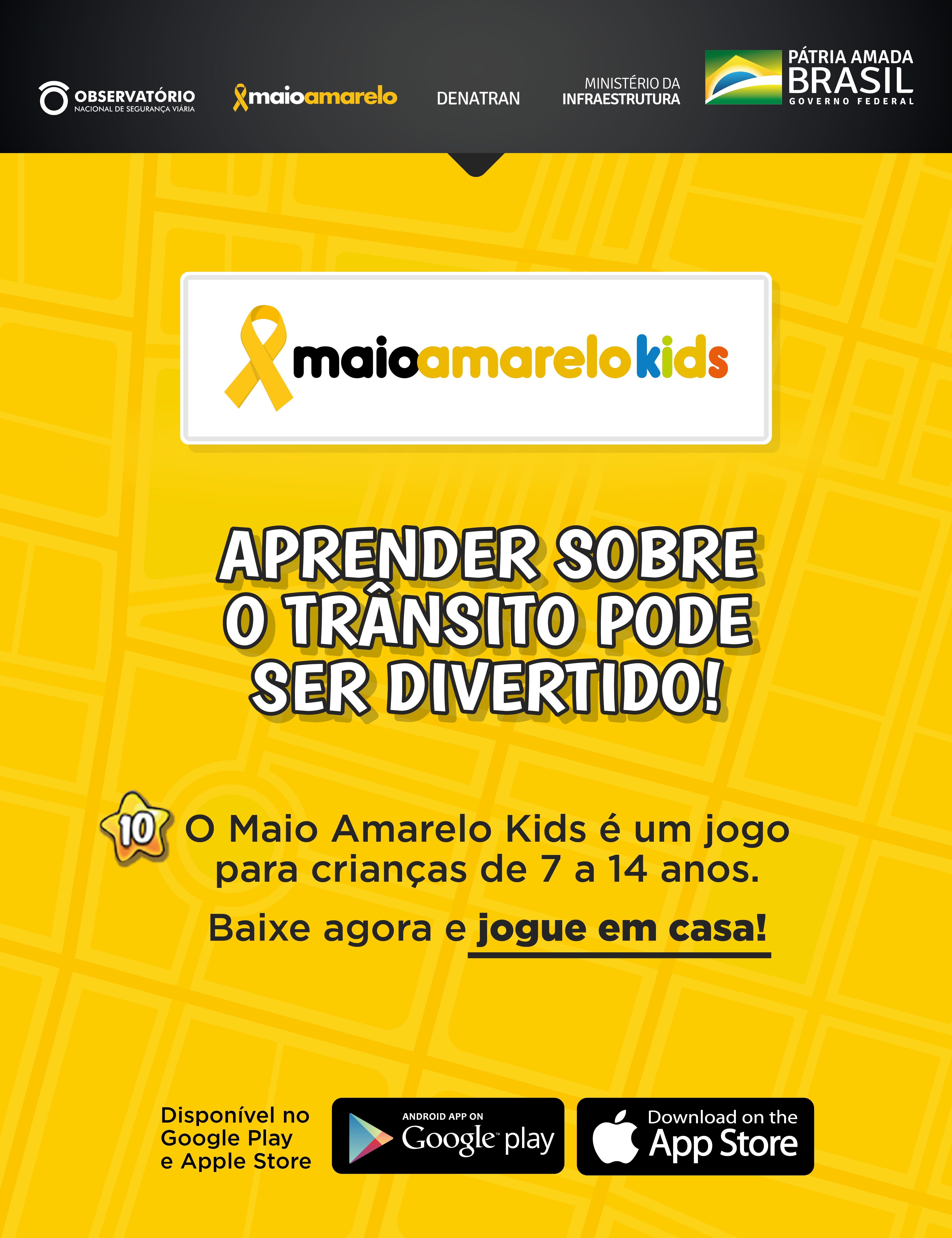 Card Maio Amarelo Kids Baixe o App