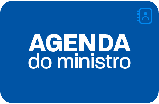 Fundo azul, com a imagem de um Calendário. Texto: Agenda do ministro