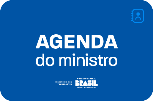 Fundo azul, com a imagem de um Calendário. Texto: Agenda do ministro