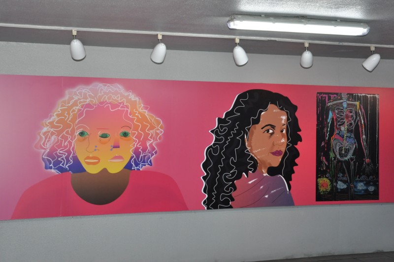 Exposição 'As cores que me identificam', trazendo autorretratos ilustrados da artista Marina Kerber