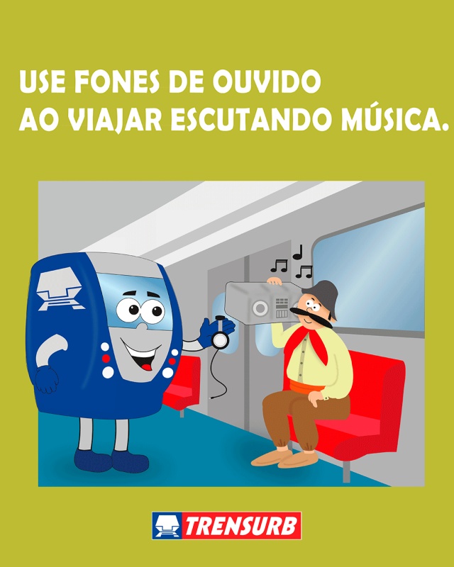 Use fones de ouvido ao viajar escutando música