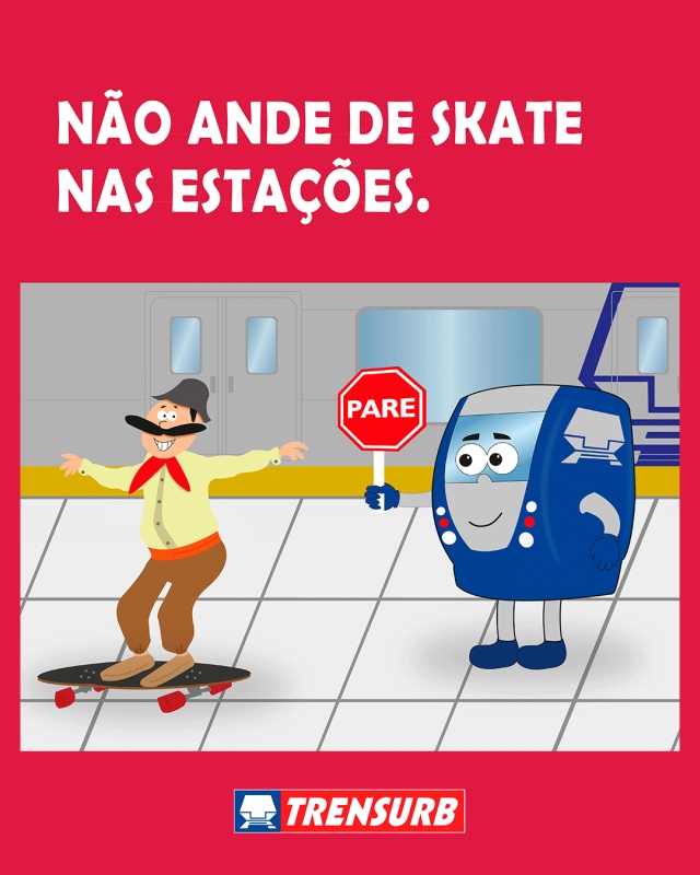 Não ande de skate nas estações