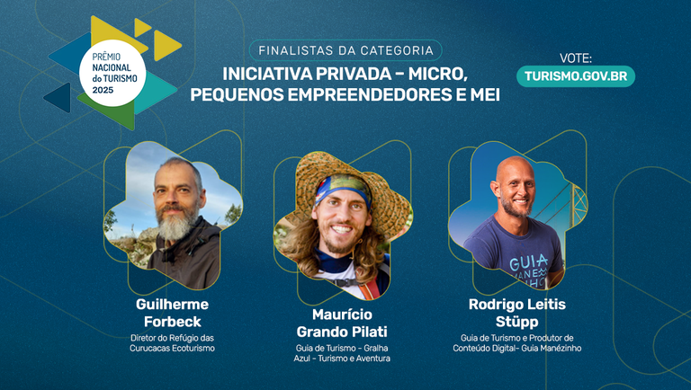 Prêmio Nacional do Turismo: conheça os três finalistas da categoria Iniciativa Privada – Micro, Pequenos Empreendedores e MEI