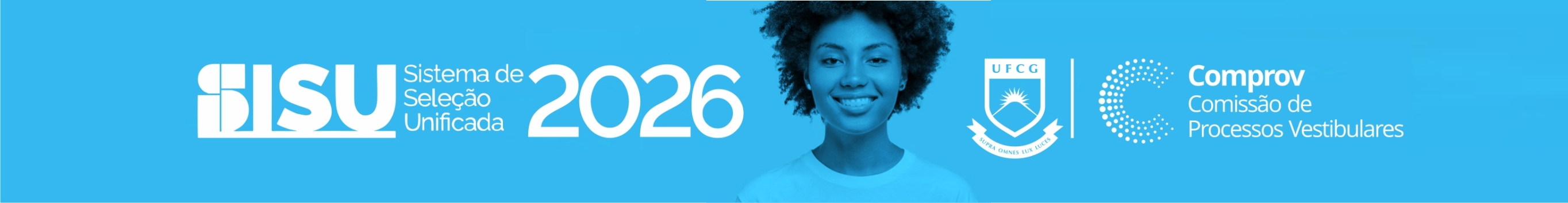 Banner do SISU 2026 da UFCG e da Comprov para ingresso na universidade