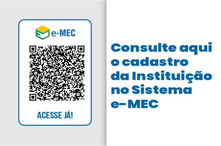 QR code do sistema e-MEC com instrução para acessar cadastro da instituição.