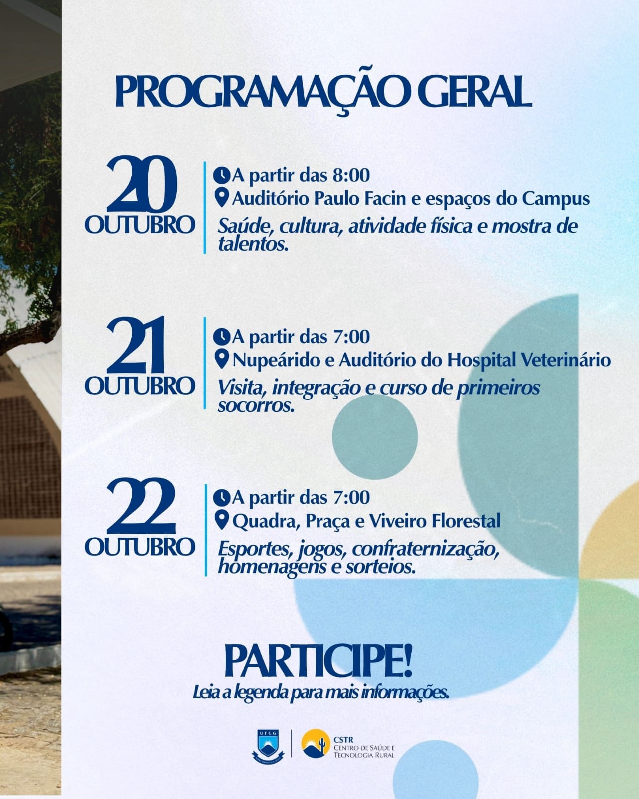 programação do evento