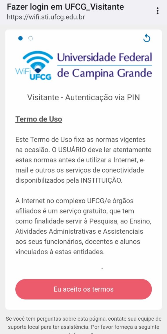 Termo de Uso do Wi-Fi Visitante