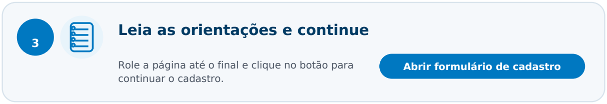 Orientações sobre o cadastro